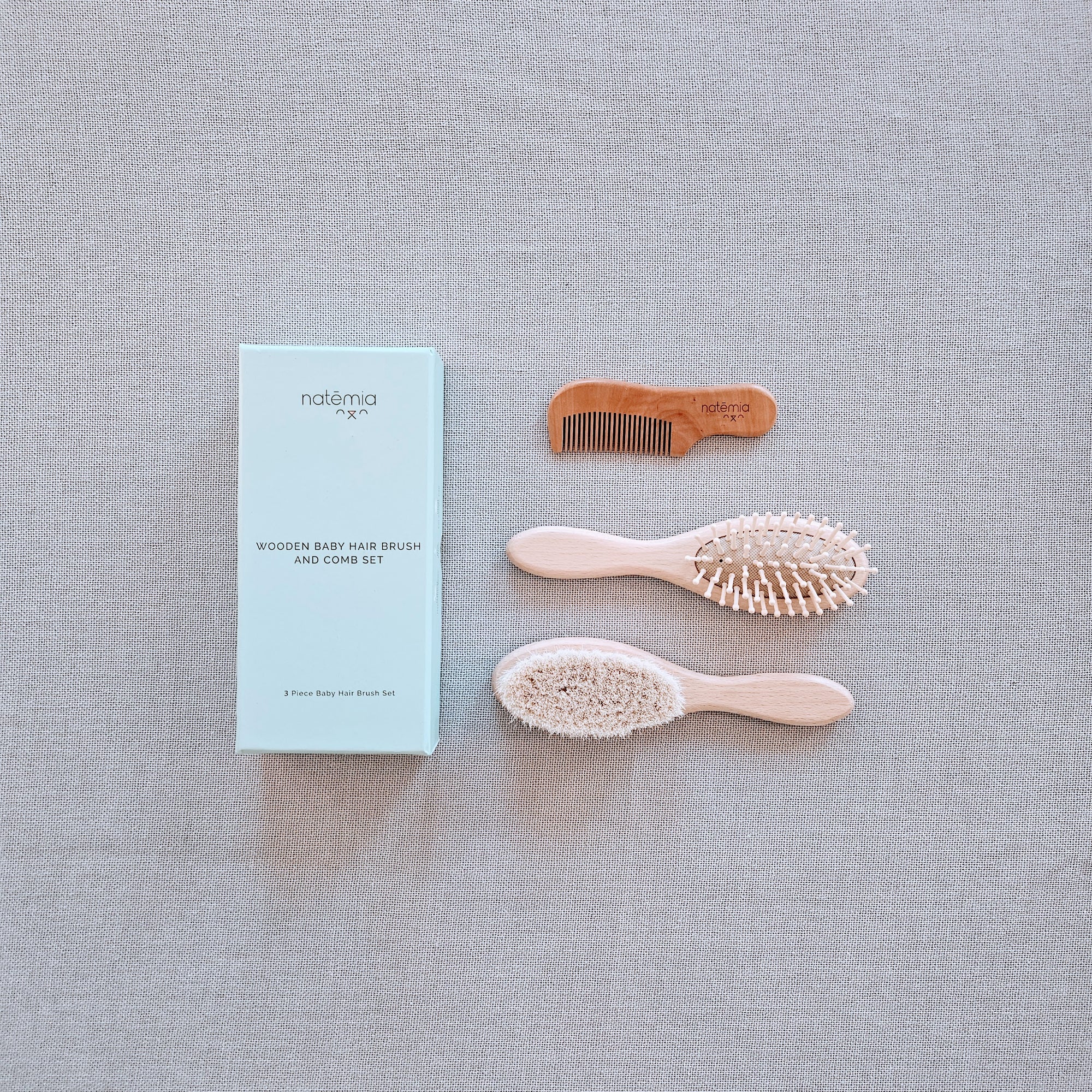 Natemia Baby Wooden Hairbrush Set