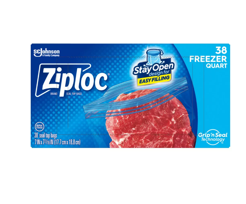 Ziploc Quart Size Freezer Bags 54ct