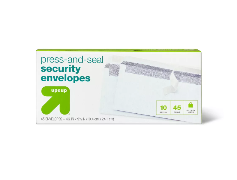 Up & Up #10 Press & Seal Security Envelopes 45ct
