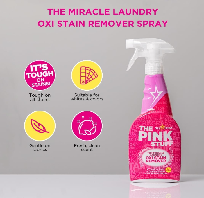 The Pink Stuff The Miracle Laundry Oxi Stain Remover Spray 17oz