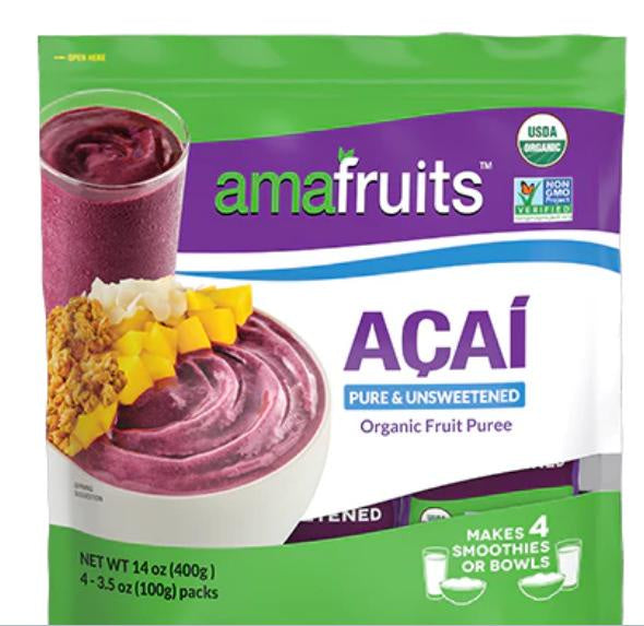 Amafruits Acai Organic Pure & Unsweetened Fruit Puree Mix 14oz