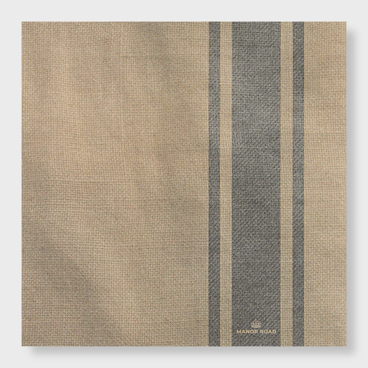 Manor Road Coffee Stripe Linen Dinner Napkins 20Pk