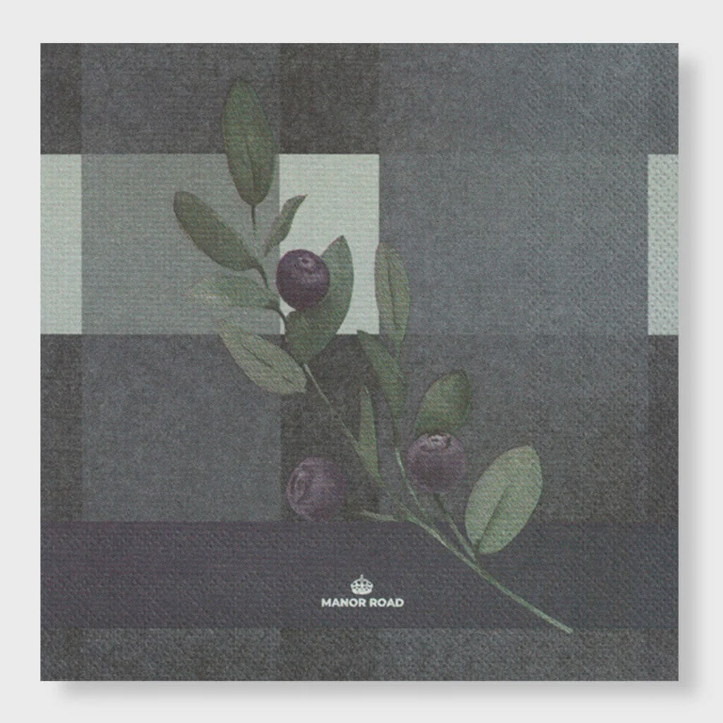 Manor Road Blueberry Burst Dinner Napkins 20Pk