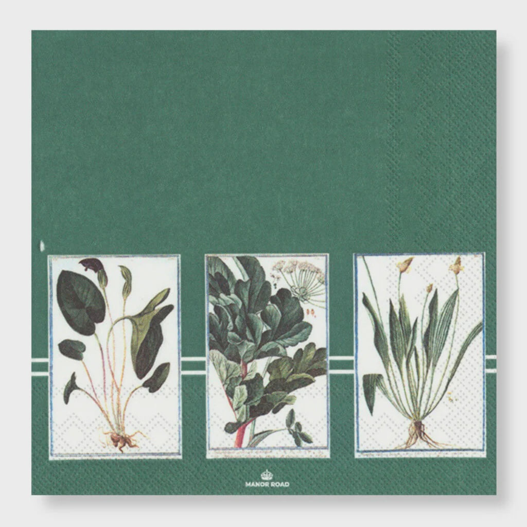 MANOR ROAD VERDE COCKTAIL NAPKINS 20PK
