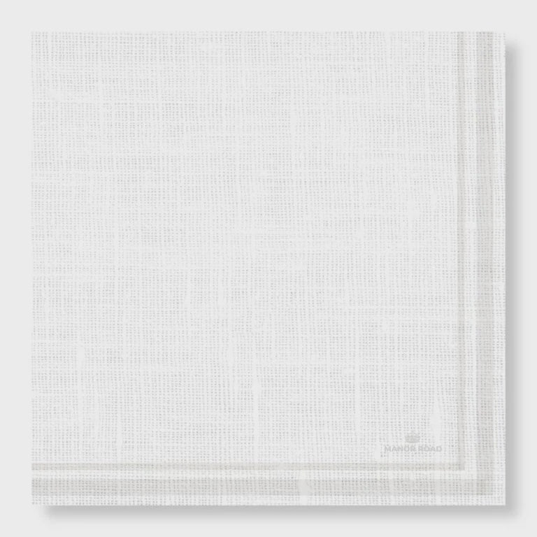 Manor Road Linen (Luxe White) Dinner Napkins 20Pk