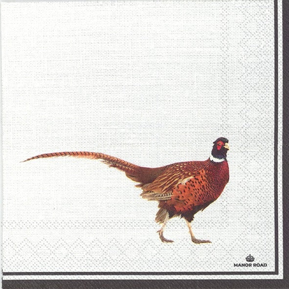 Manor Road Pheasant Dinner Napkins 20Pk