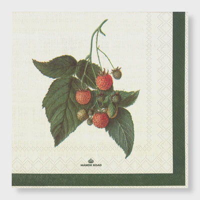 Manor Road Raspberry Harvest Dinner Napkins 20Pk