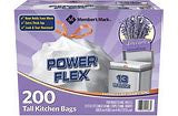 Member's Mark Power Flex Lavender 13 Gallon Tall Kitchen Trash Bags 200ct