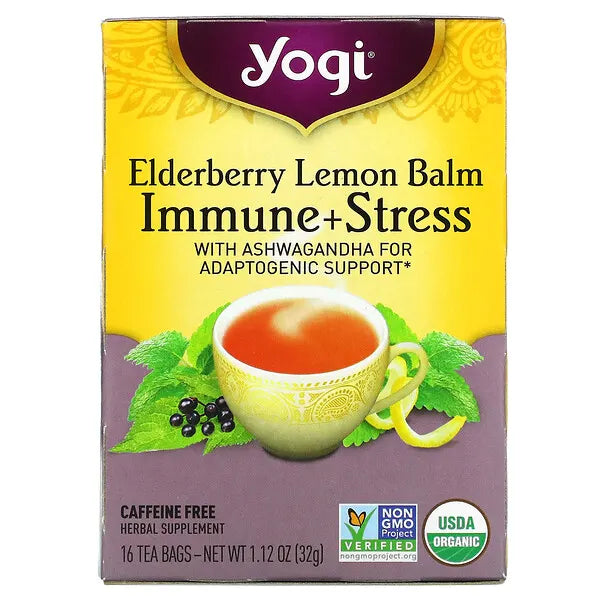 Yogi Elderberry Lemon Balm Immune & Stress Tea 16ct