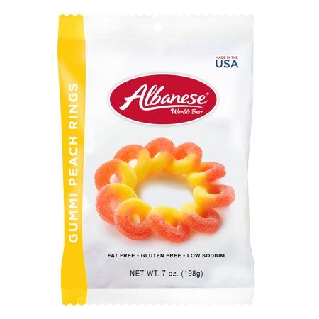 Albanese Peach Rings Gummy Candy 7oz