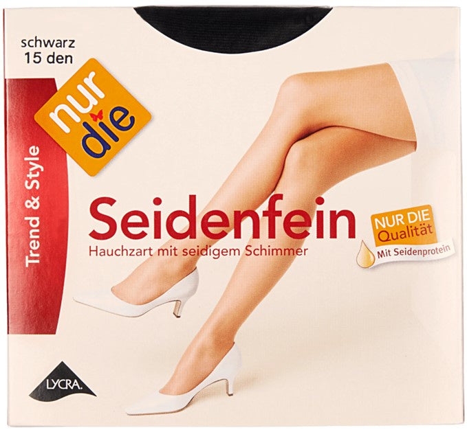 Nur Die Schwartz Transparent 15 Den Stockings 40/44 M 1ct