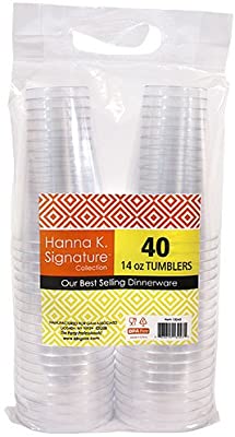 Hanna K Signature 8oz Clear Tall Tumbler  Cup 20ct