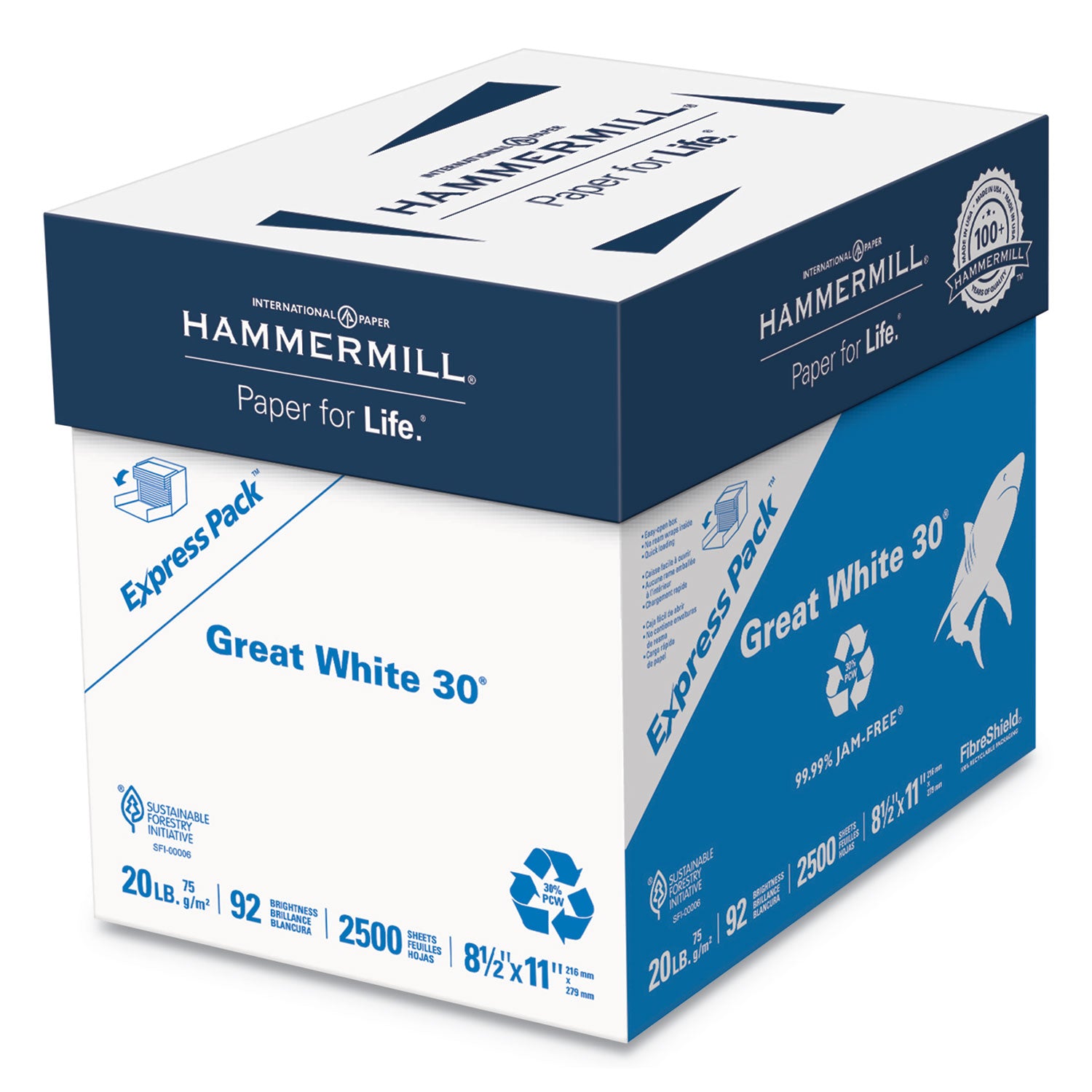 Hammermill 20lb 92 8.5"x11" Brightness Copy Paper 10 Ream Case