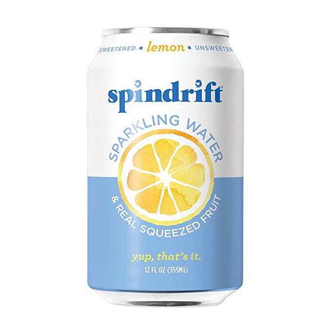 Spindrift Lemon Real Squeezed Fruit Sparkling Water 12fl oz x 8