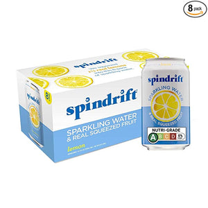 Spindrift Lemon Real Squeezed Fruit Sparkling Water 12fl oz x 8