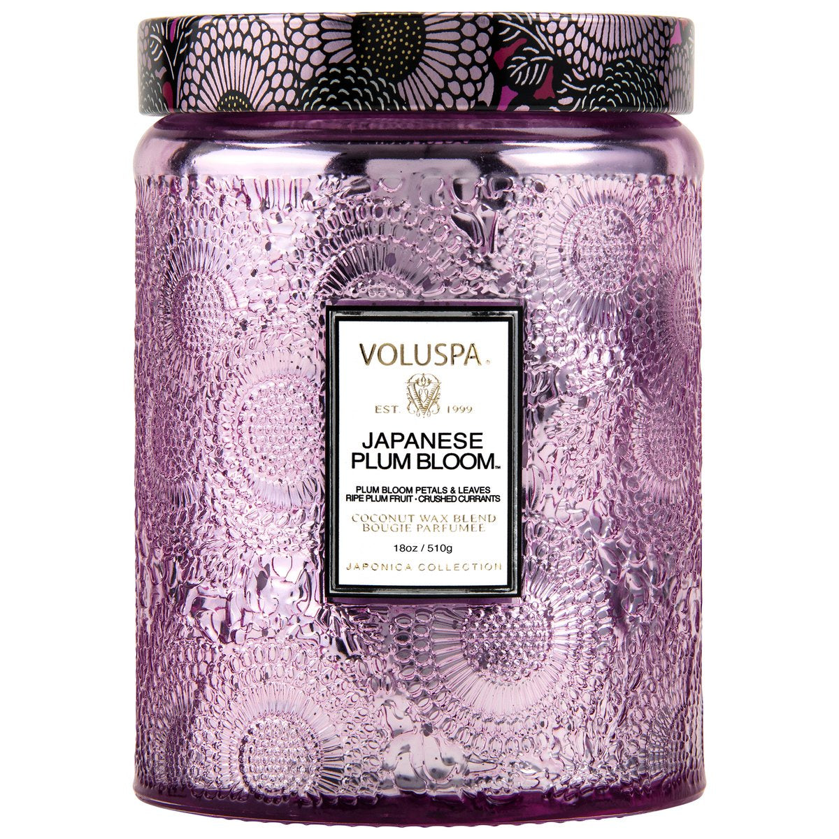 Voluspa Japanese Plum Bloom Glass Jar, 18oz