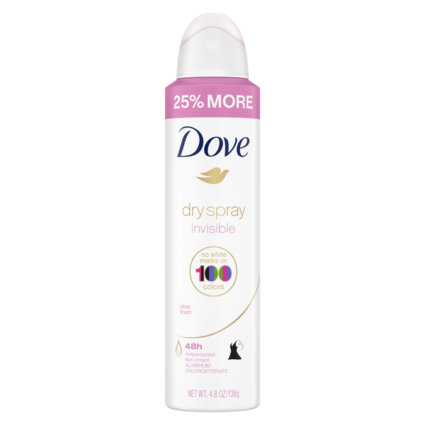 Dove Dry Spray Clear Finish Antiperspirant 4.8oz
