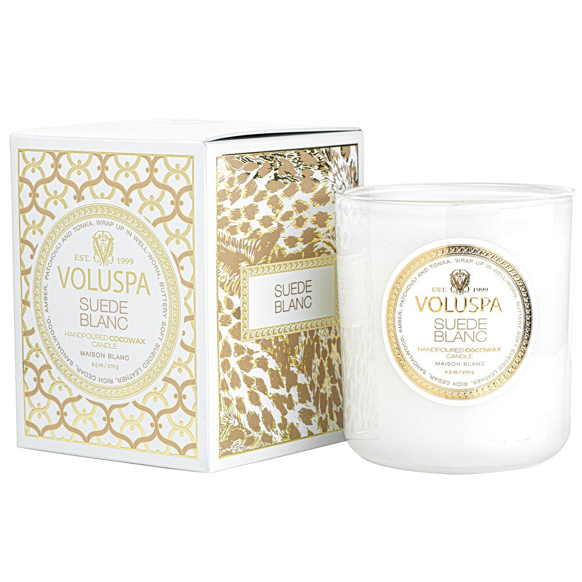 Voluspa, Classic Maison, Suede Blanc