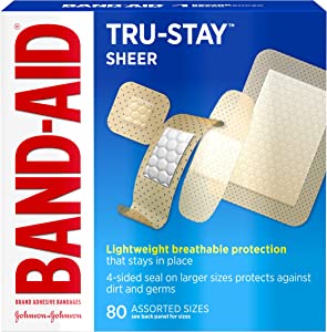 Band-Aid Tru-Stay Sheer Assorted Size Bandages 80ct