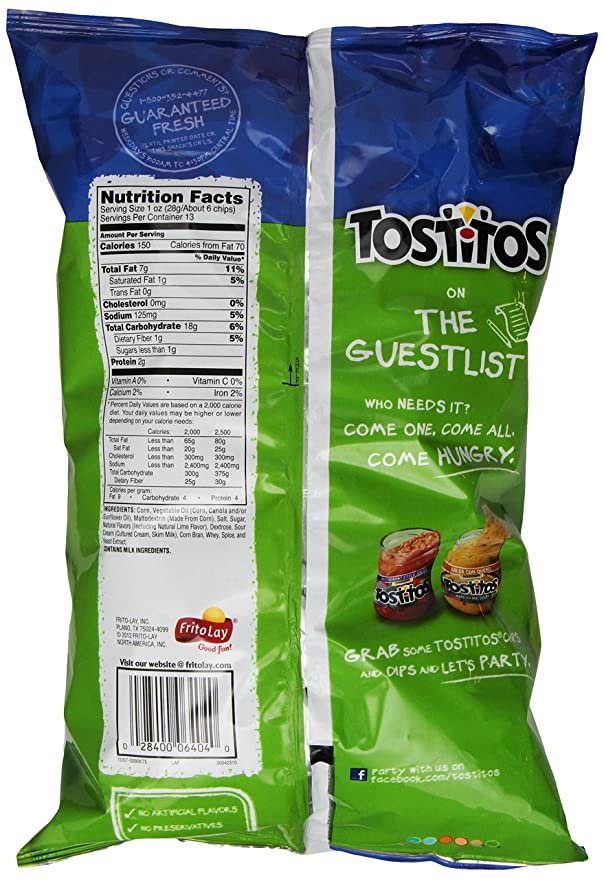 Tostitos Hint Of Lime Tortilla Chips 11oz