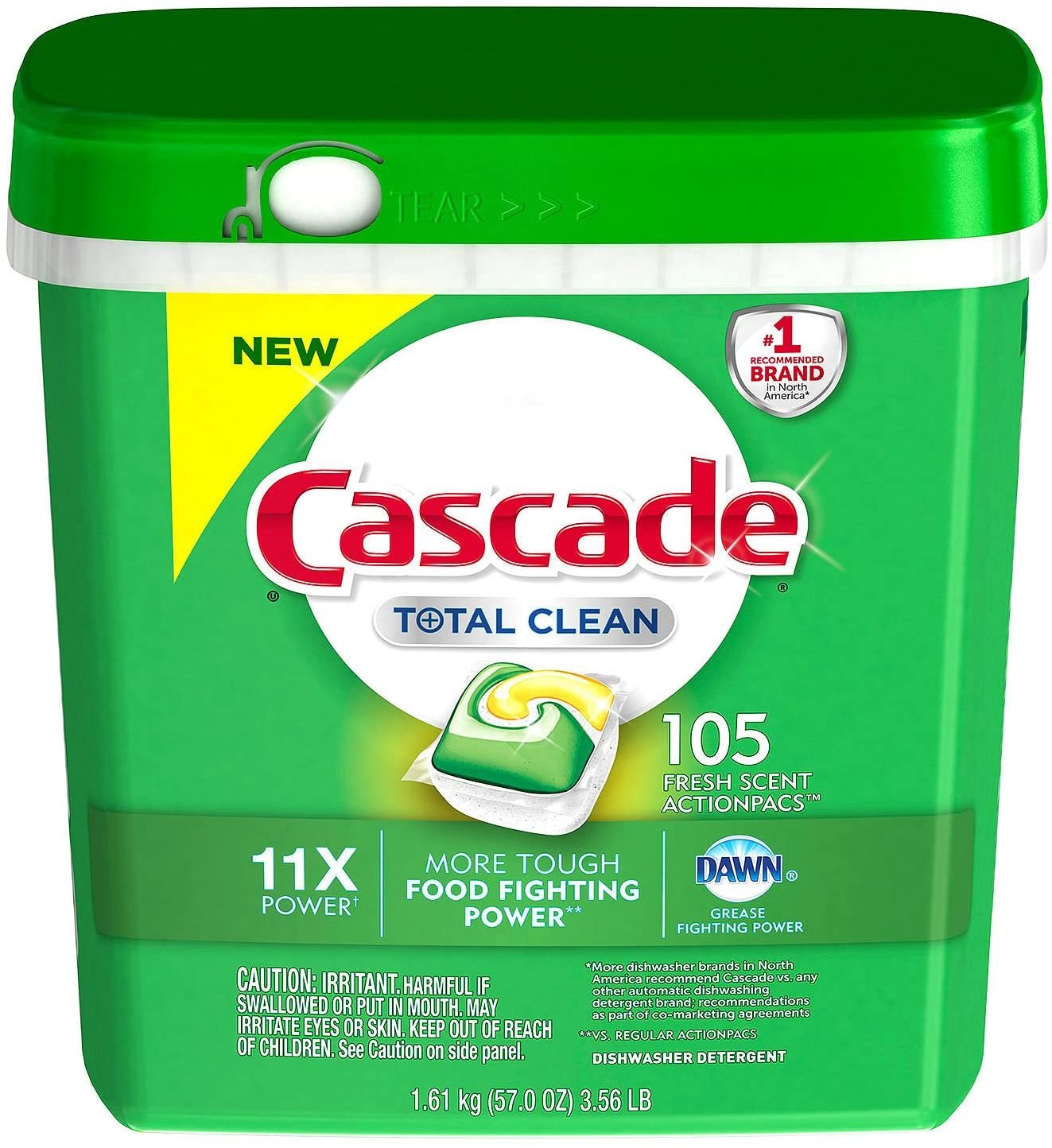 Cascade Fresh Total Clean Dishwasher Detergent 105ct