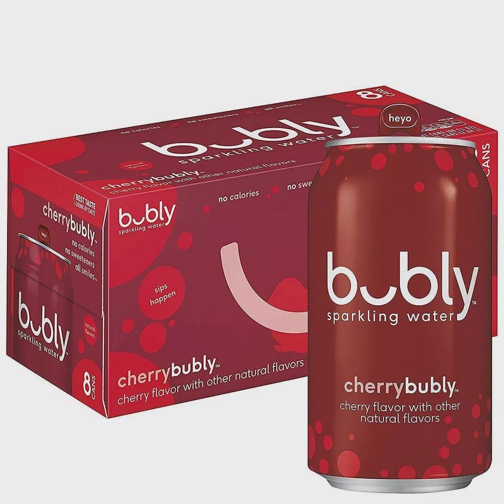 Bubly Cherry Sparkling Water 12floz x 8
