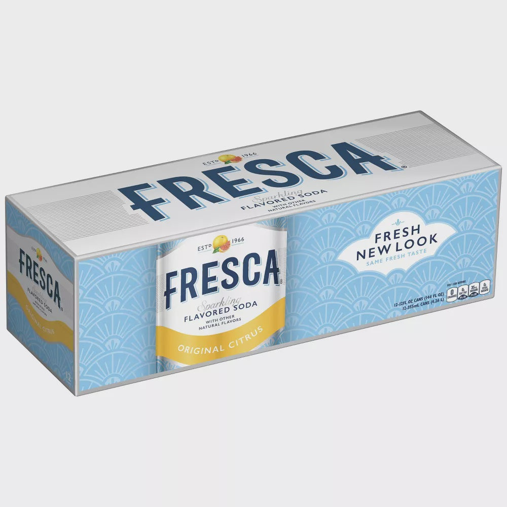 Fresca Sparkling Grapefruit Citrus Soda 12oz X 12