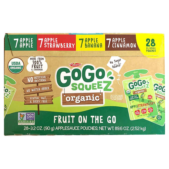 Gogo Squeez Organic Applesauce Pouches 28pk