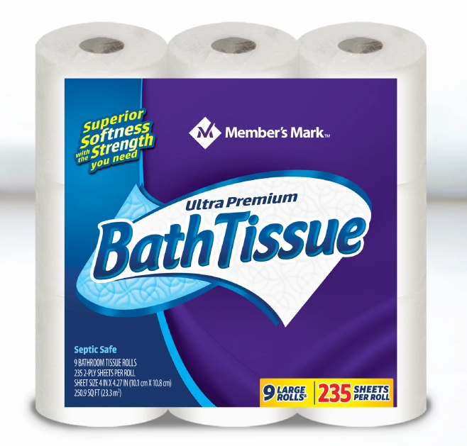 Member's Mark 2-Ply Family Pack Bath Tissue 9ct