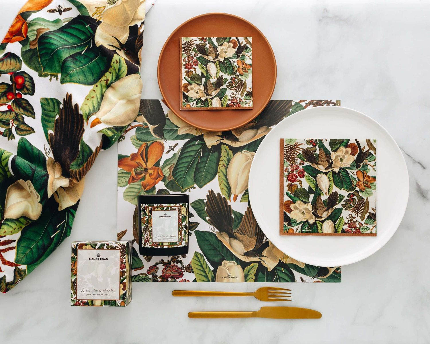 Manor Road Magnolia Cocktail Napkins 20pk