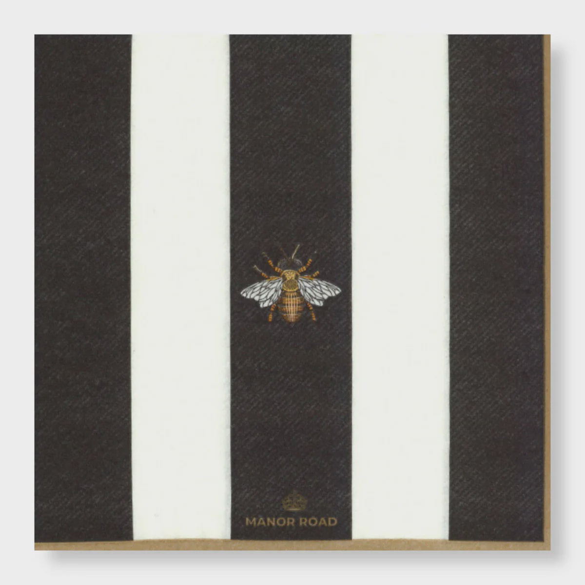 Manor Road Striped Bee Dinner Napkins 20 pk