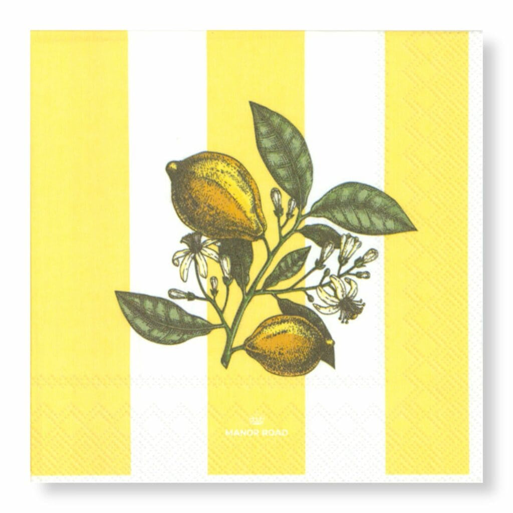 Manor Road Lemon Sorbet Cocktail Napkins
