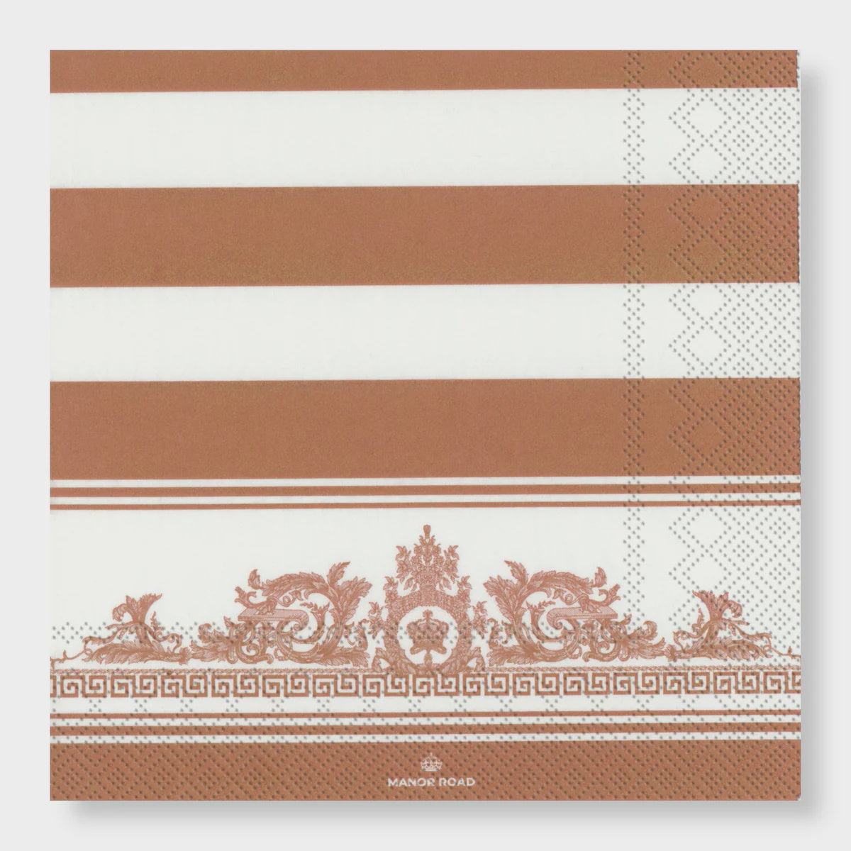 Manor Road Rococo Rose Gold Dinner Napkins 20Pk