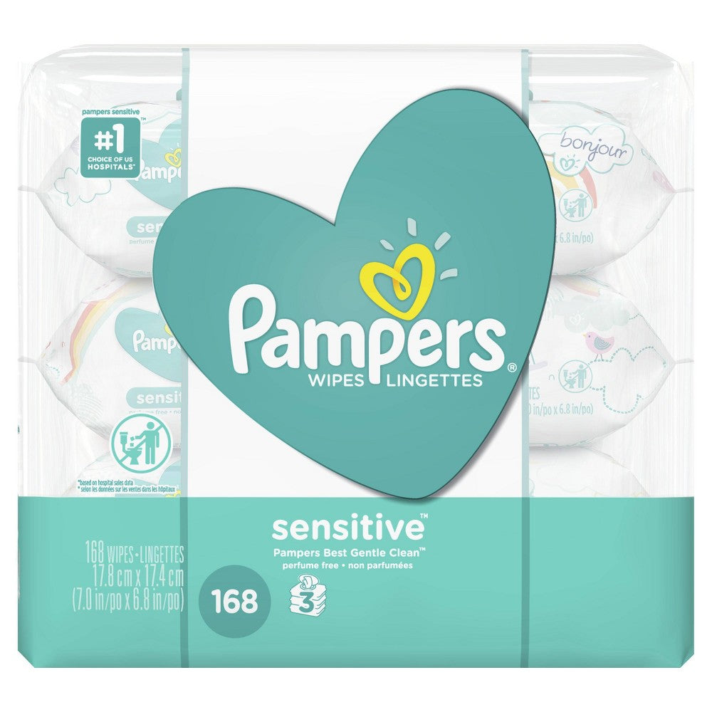 Pampers Sensitive Skin Wipes 168ct