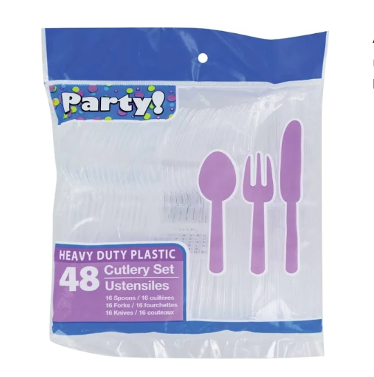 Clear Heavy Duty Party Plastic Cutlery 48ct