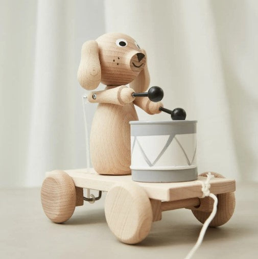 Dottie Mae Pull Along Grey Drummer Dog