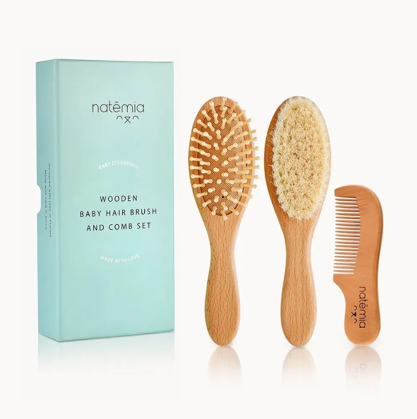 Wooden Baby Hairbrush Set