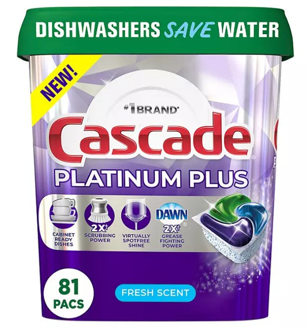 Cascade Platinum Plus Dishwasher Detergent 81ct