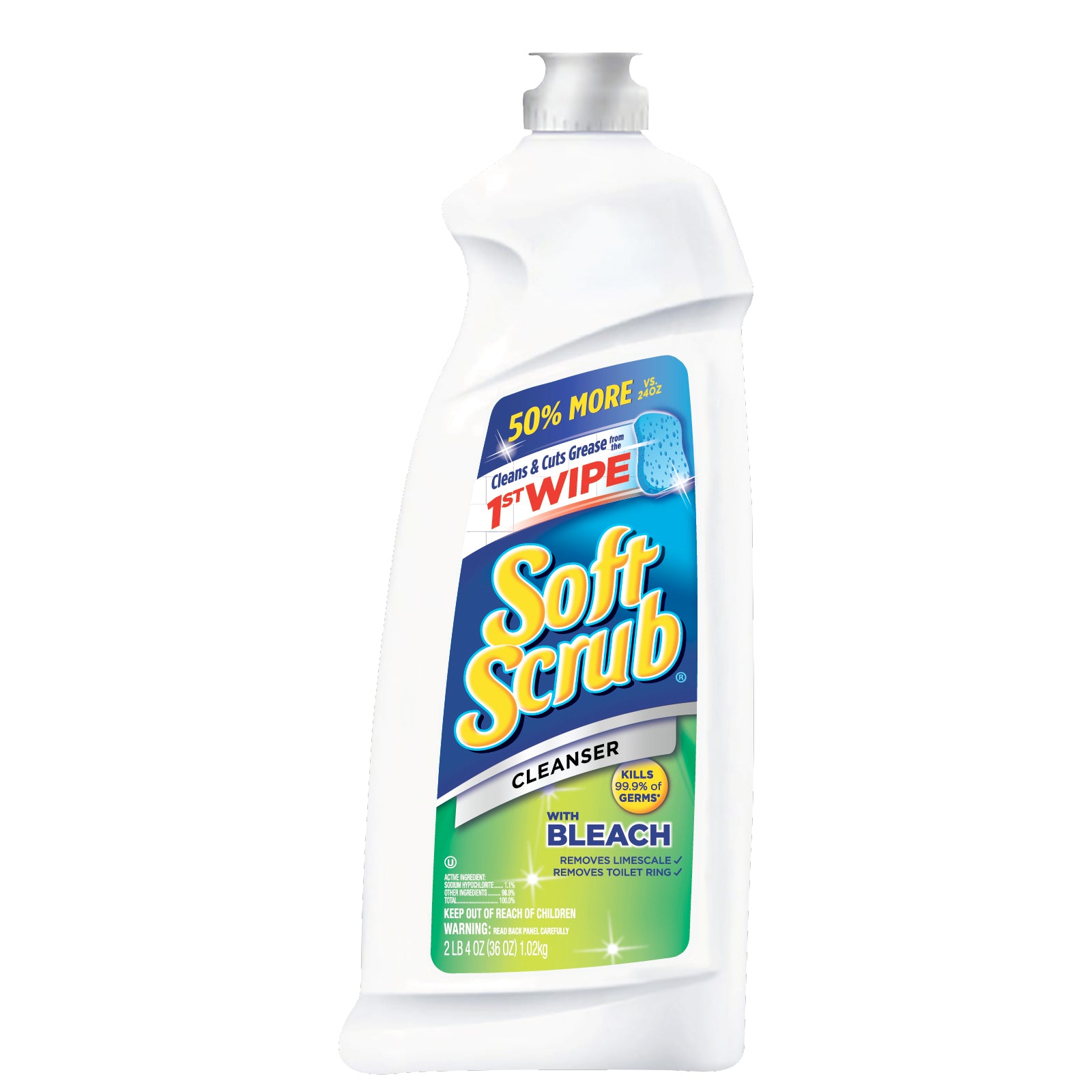 Soft Scrub W Bleach Cleanser 36fl oz