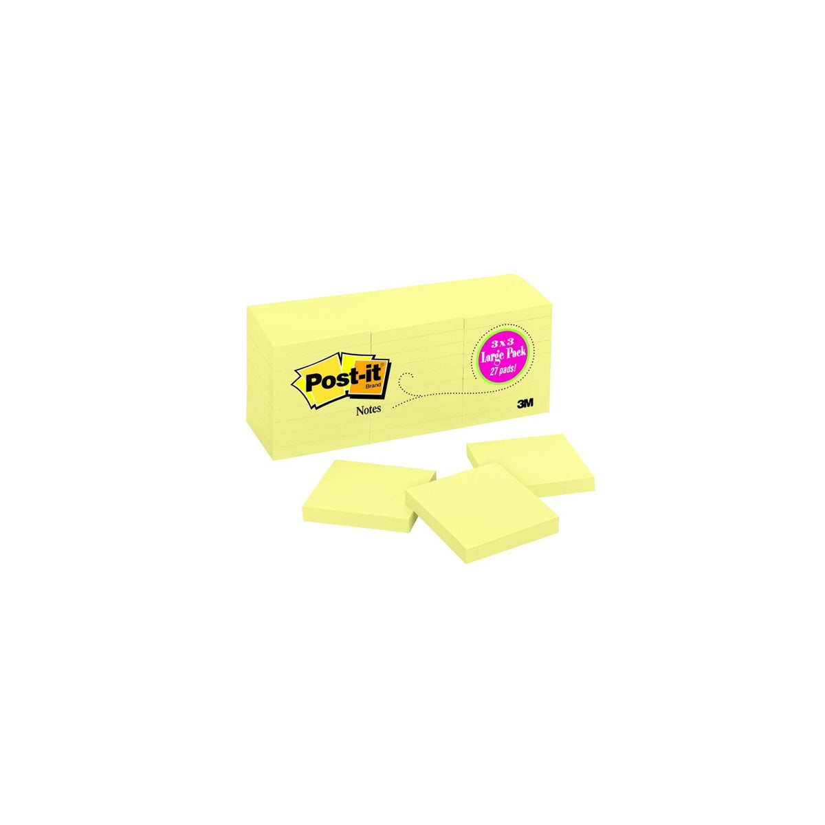 Post-it Notes 3x3 Canary Yellow Sticky Notes 27ct