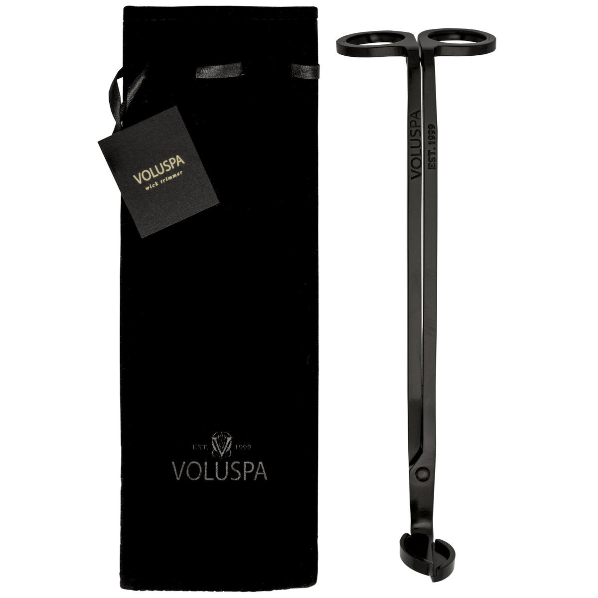 Voluspa Wick Trimmer & Velour Bag, Black