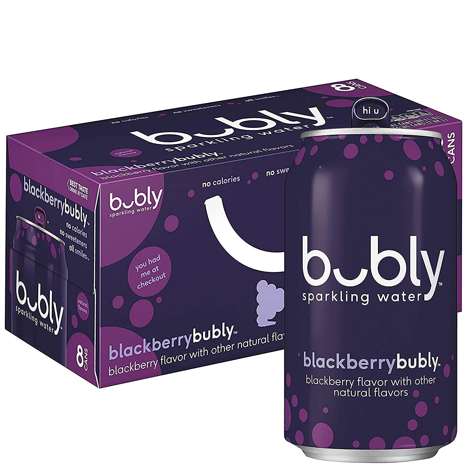 Bubly Blackberry Sparkling Water 12fl oz x 8