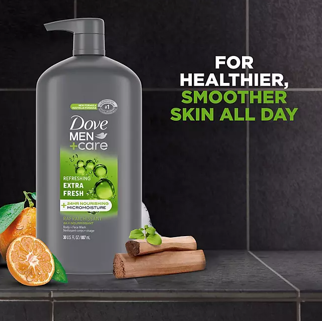 Dove Men+Care Body and Face Wash, Extra Fresh 30fl oz