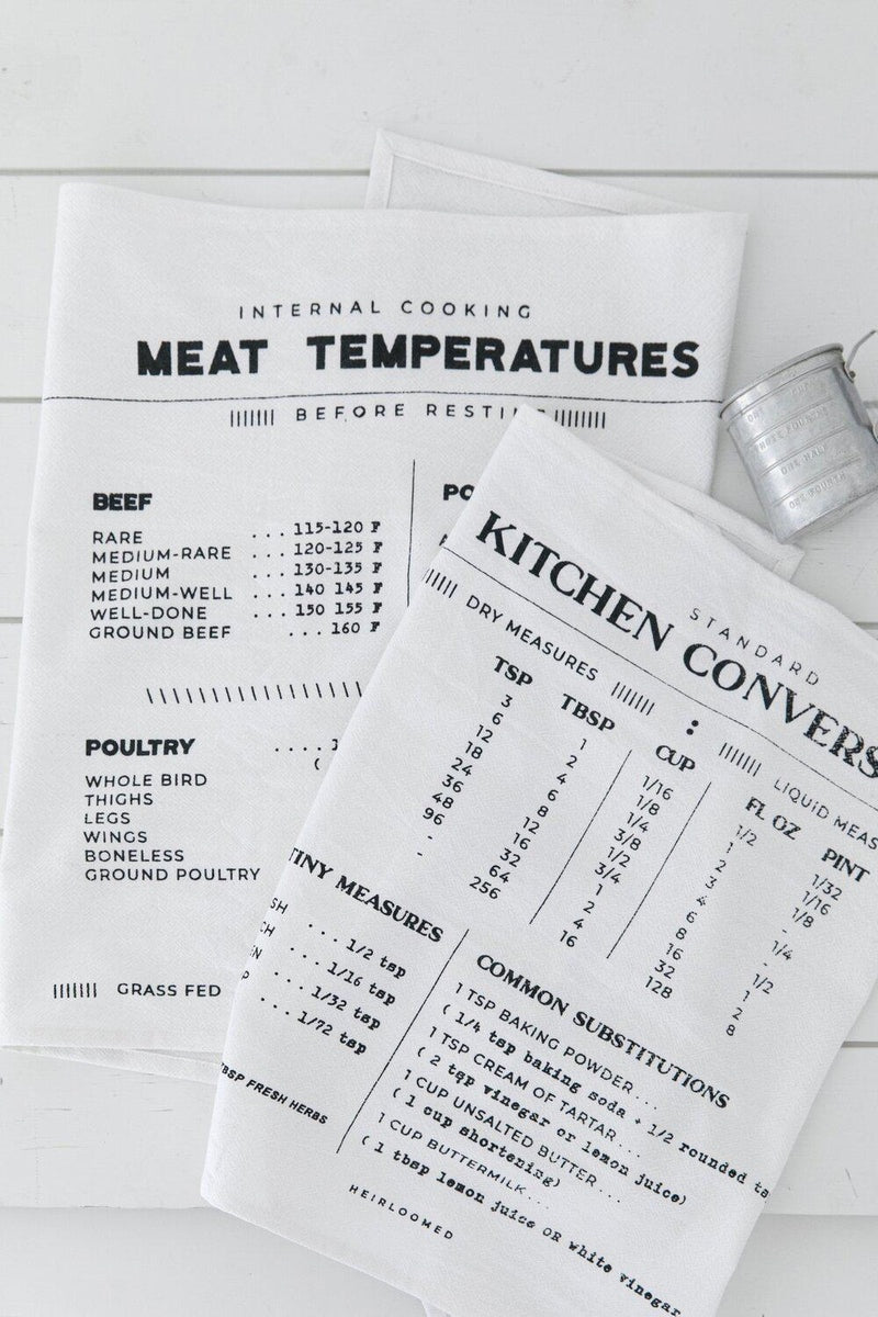 Heirloomed Collection Meat Temperatures Tea Towel