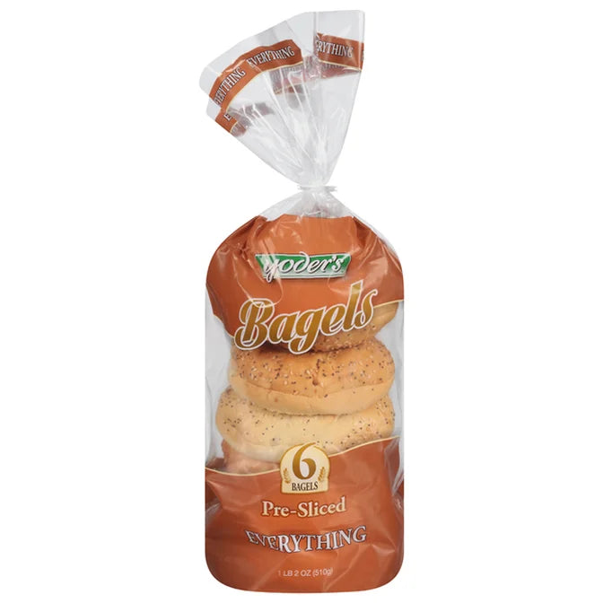 Yoder's Everything Sliced Bagel 6ct