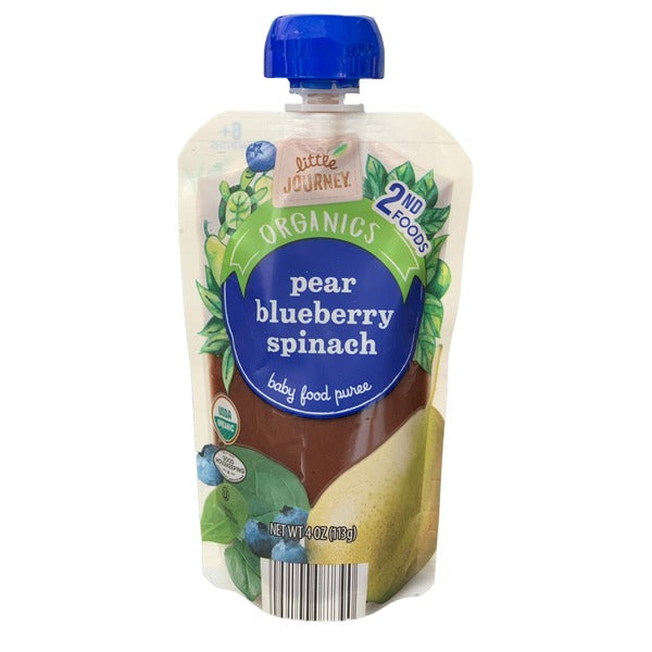 Little Journey Pear Blueberry Spinach Baby Food Puree 4oz