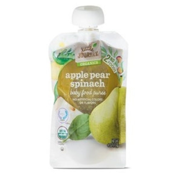 Little Journey Apple Pear Spinach Baby Food Puree 4oz