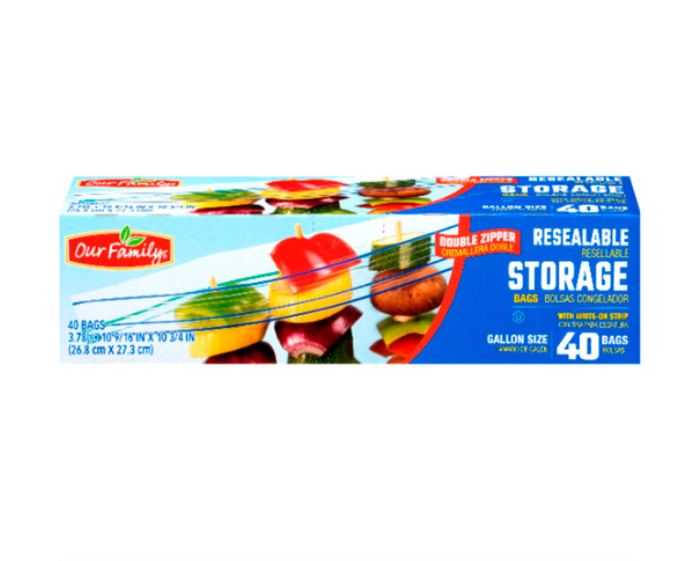 Our Family Gallon Storage Bags 40ct