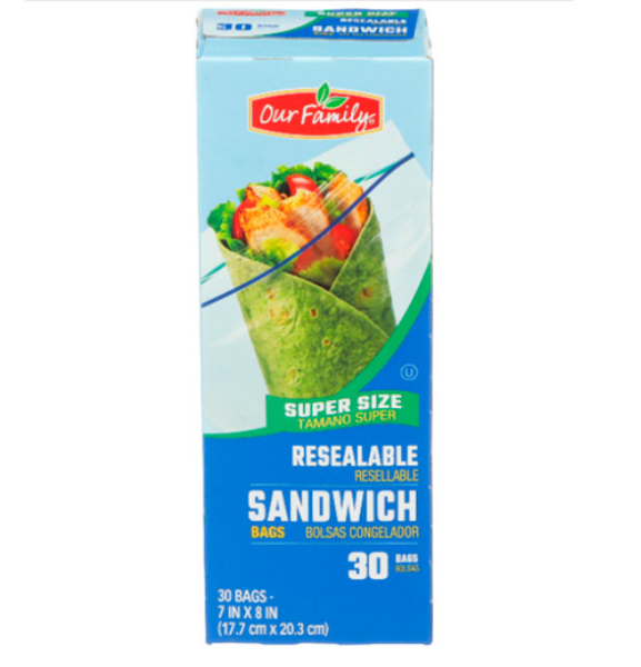 Our Family Sandwich Bags 30ct