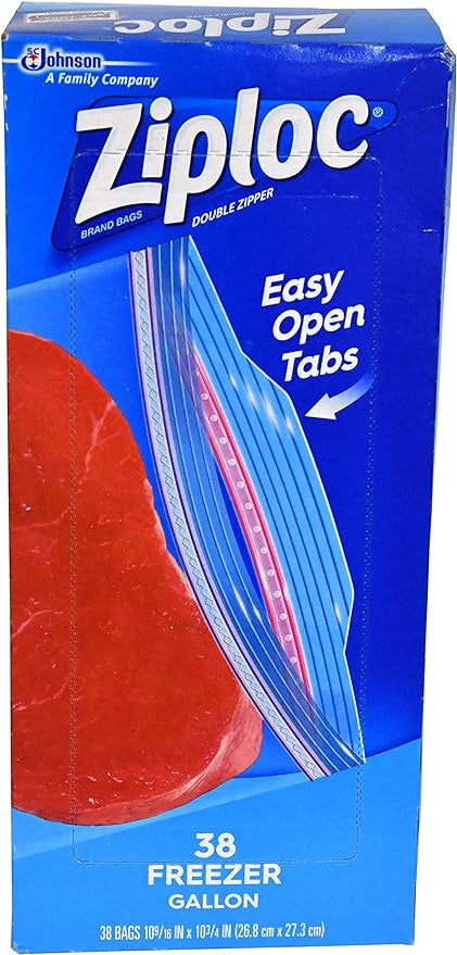 Ziploc Gallon Size Freezer Bags 38ct